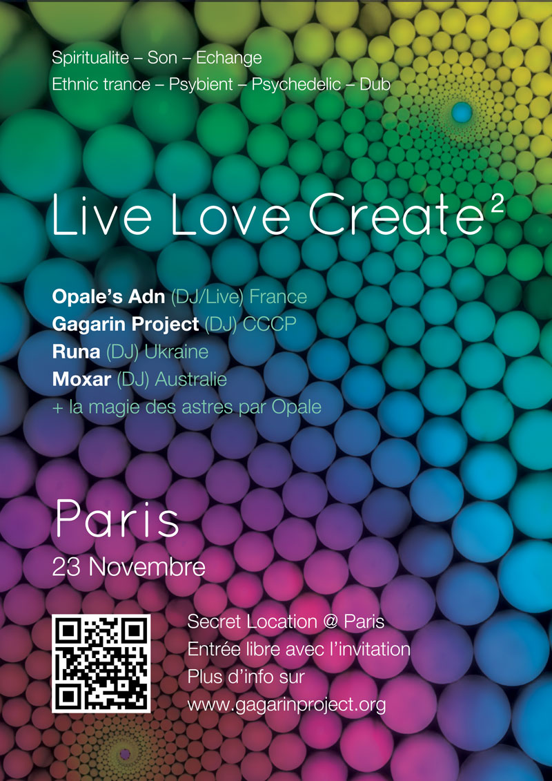 [event] LIVE LOVE CREATE 2 (SPIRITUALITE – SON – ECHANGE) @ PARIS